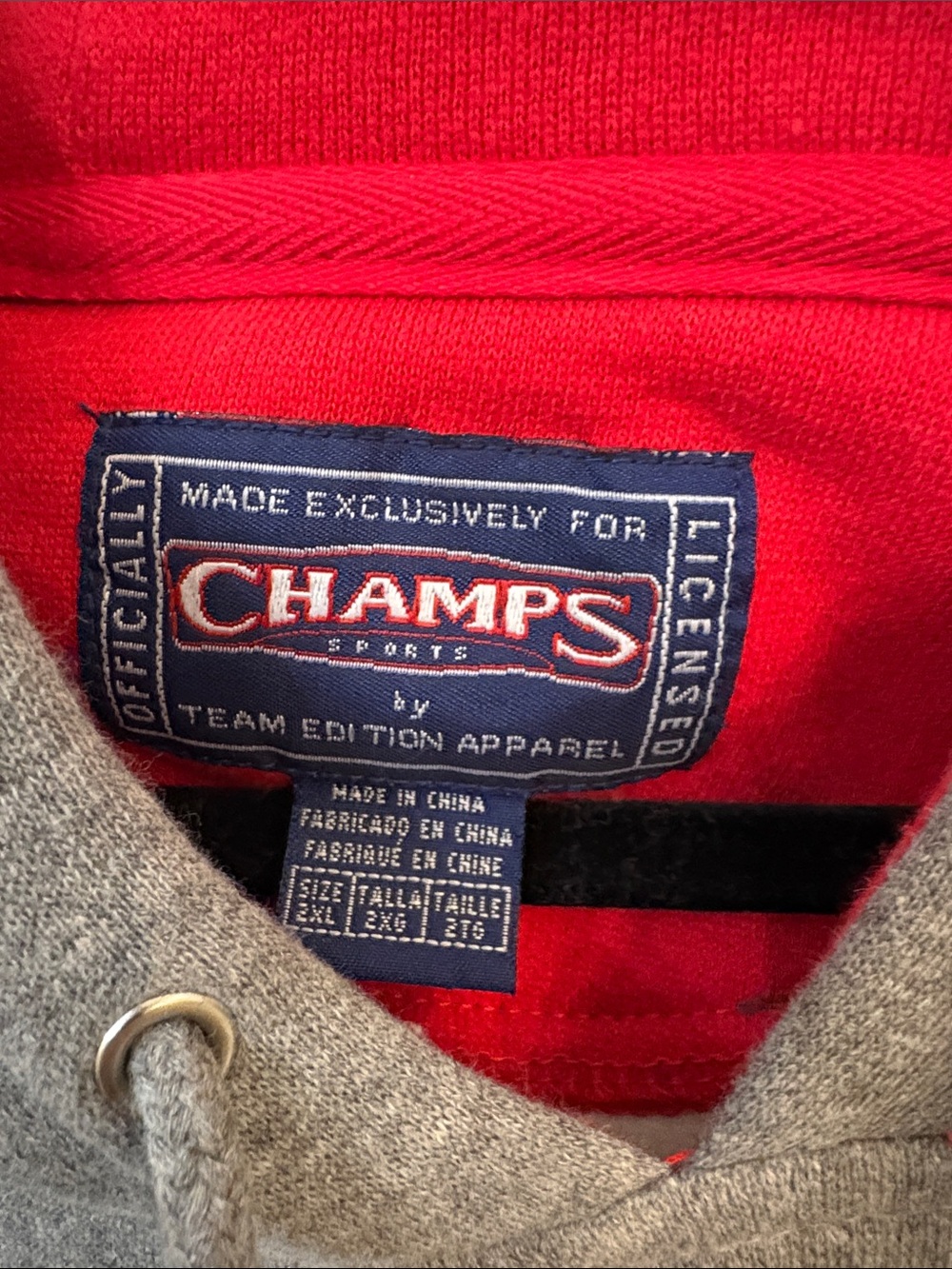 Vintage 90s University of Georgia Hoodie Grey UGA Team Edition Champs Size 2XL - Picture 2 of 6